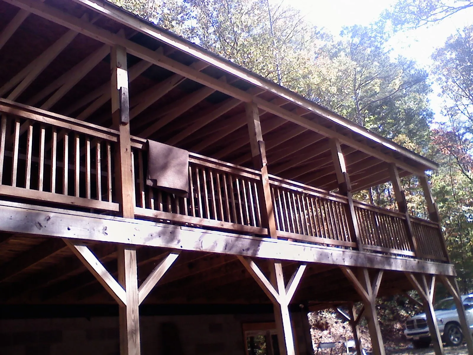 Timber framing under a new elevated porch and deck — Roof Leak Repair in Fort Bragg by Roofing Brothers